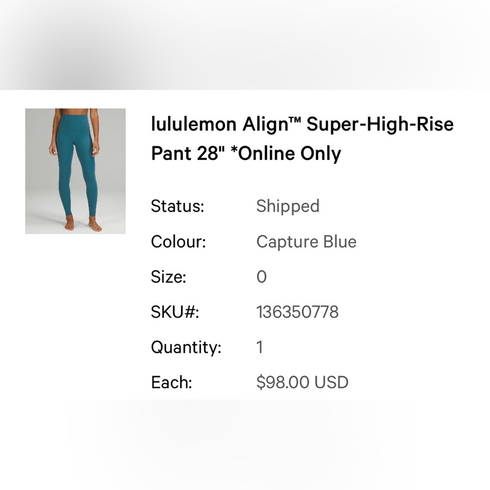 lululemon align leggings size 0 and 4